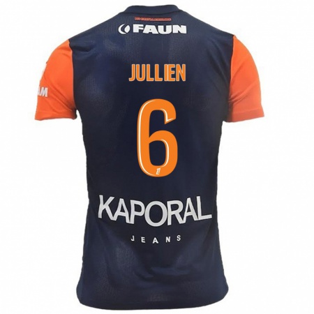 Kandiny Gyermek Christopher Jullien #6 Sötétkék Narancs Hazai Jersey 2024/25 Mez Póló Ing