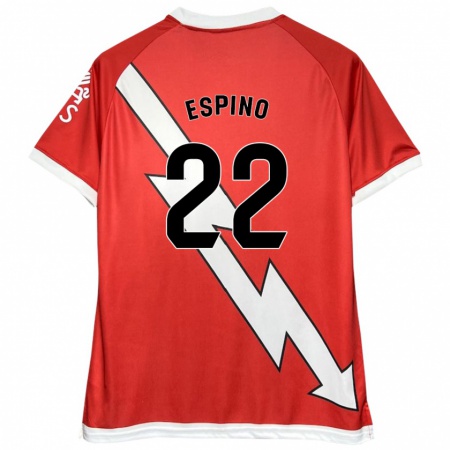 Kandiny Gyermek Alfonso Espino #22 Fehér Piros Hazai Jersey 2024/25 Mez Póló Ing