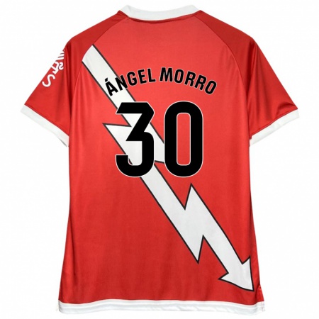 Kandiny Gyermek Miguel Ángel Morro #30 Fehér Piros Hazai Jersey 2024/25 Mez Póló Ing