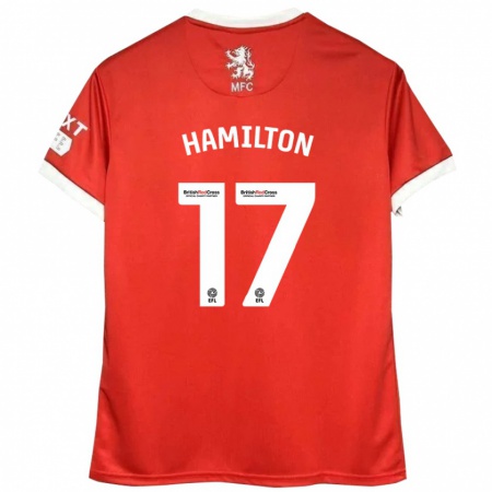 Kandiny Gyermek Micah Hamilton #17 Piros Fehér Hazai Jersey 2024/25 Mez Póló Ing