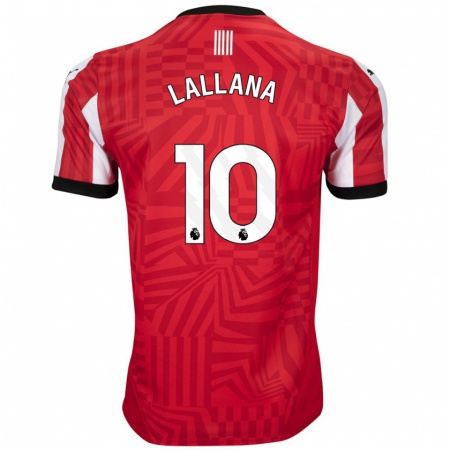 Kandiny Gyermek Adam Lallana #10 Piros Fehér Hazai Jersey 2024/25 Mez Póló Ing