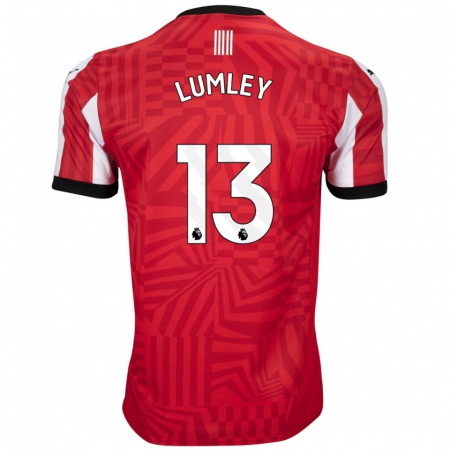 Kandiny Gyermek Joe Lumley #13 Piros Fehér Hazai Jersey 2024/25 Mez Póló Ing