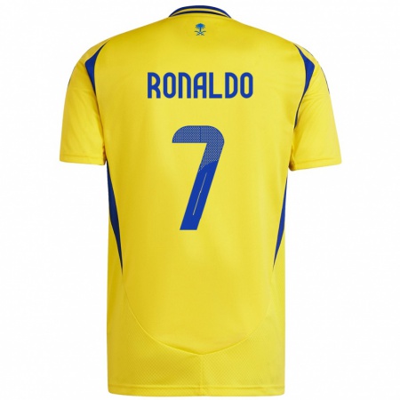 Kandiny Gyermek Cristiano Ronaldo #7 Sárga Kék Hazai Jersey 2024/25 Mez Póló Ing