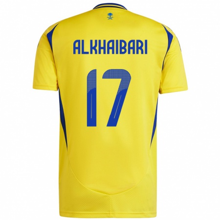 Kandiny Gyermek Abdullah Al-Khaibari #17 Sárga Kék Hazai Jersey 2024/25 Mez Póló Ing