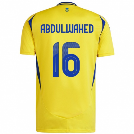 Kandiny Gyermek Ghader Abdulwahed #16 Sárga Kék Hazai Jersey 2024/25 Mez Póló Ing