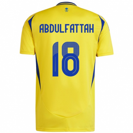 Kandiny Gyermek Abdulfattah Adam #18 Sárga Kék Hazai Jersey 2024/25 Mez Póló Ing