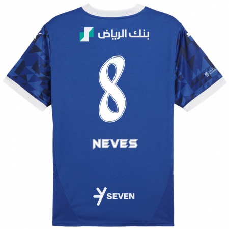 Kandiny Gyermek Rúben Neves #8 Sötétkék Fehér Hazai Jersey 2024/25 Mez Póló Ing