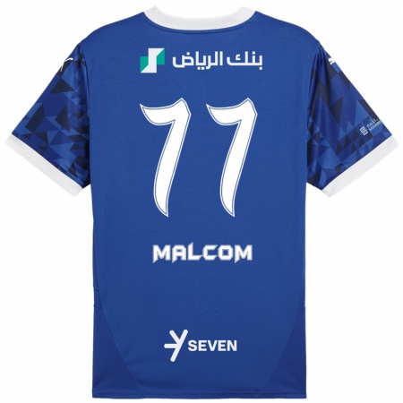 Kandiny Gyermek Malcom #77 Sötétkék Fehér Hazai Jersey 2024/25 Mez Póló Ing