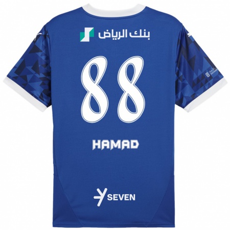 Kandiny Gyermek Hamad Al-Yami #88 Sötétkék Fehér Hazai Jersey 2024/25 Mez Póló Ing