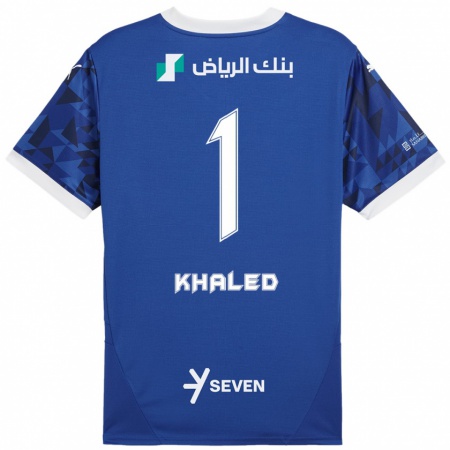 Kandiny Gyermek Nawal Khaled #1 Sötétkék Fehér Hazai Jersey 2024/25 Mez Póló Ing