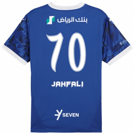 Kandiny Gyermek Mohammed Jahfali #70 Sötétkék Fehér Hazai Jersey 2024/25 Mez Póló Ing