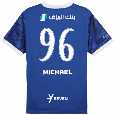 Kandiny Gyermek Michael #96 Sötétkék Fehér Hazai Jersey 2024/25 Mez Póló Ing