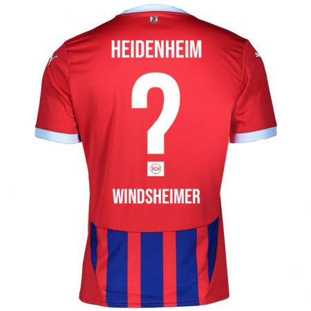 Kandiny Gyermek Tim Windsheimer #0 Piros Kék Hazai Jersey 2024/25 Mez Póló Ing