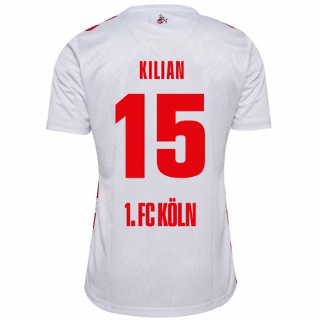 Kandiny Gyermek Luca Kilian #15 Fehér Piros Hazai Jersey 2024/25 Mez Póló Ing