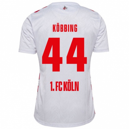 Kandiny Gyermek Matthias Köbbing #44 Fehér Piros Hazai Jersey 2024/25 Mez Póló Ing