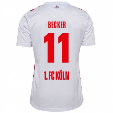 Kandiny Gyermek Marlon Becker #11 Fehér Piros Hazai Jersey 2024/25 Mez Póló Ing