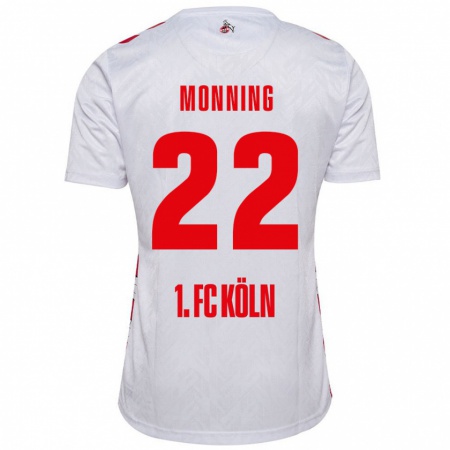 Kandiny Gyermek Marlon Monning #22 Fehér Piros Hazai Jersey 2024/25 Mez Póló Ing