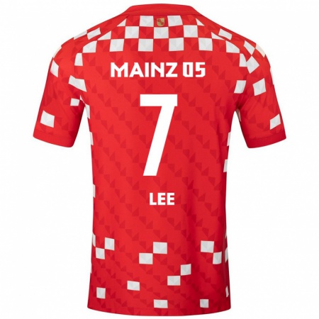 Kandiny Gyermek Jae-Sung Lee #7 Fehér Piros Hazai Jersey 2024/25 Mez Póló Ing