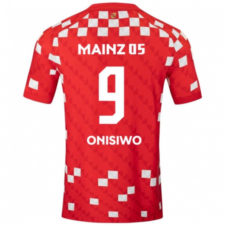 Kandiny Gyermek Karim Onisiwo #9 Fehér Piros Hazai Jersey 2024/25 Mez Póló Ing