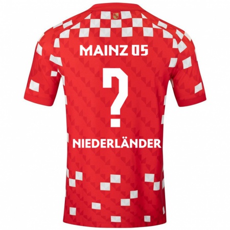 Kandiny Gyermek Lennart Niederländer #0 Fehér Piros Hazai Jersey 2024/25 Mez Póló Ing