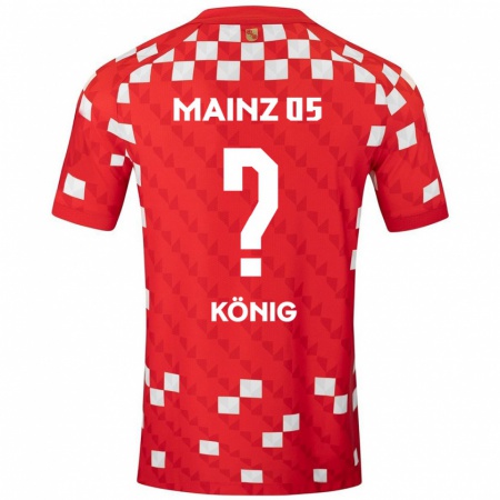 Kandiny Gyermek Raúl König #0 Fehér Piros Hazai Jersey 2024/25 Mez Póló Ing