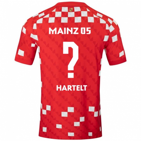 Kandiny Gyermek Toni Hartelt #0 Fehér Piros Hazai Jersey 2024/25 Mez Póló Ing