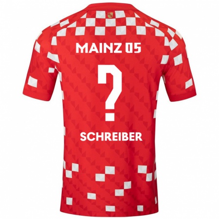 Kandiny Gyermek Philipp Schreiber #0 Fehér Piros Hazai Jersey 2024/25 Mez Póló Ing