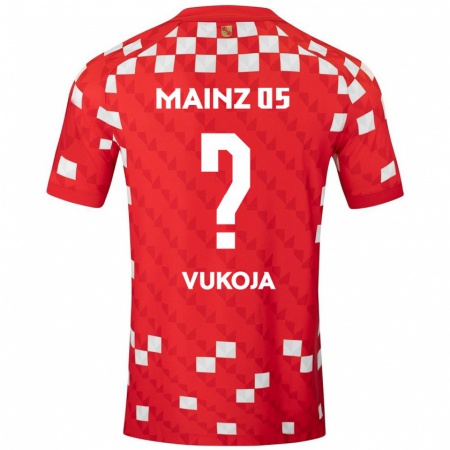 Kandiny Gyermek Luka Vukoja #0 Fehér Piros Hazai Jersey 2024/25 Mez Póló Ing