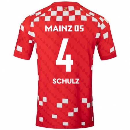 Kandiny Gyermek Philipp Schulz #4 Fehér Piros Hazai Jersey 2024/25 Mez Póló Ing