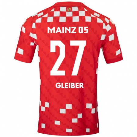 Kandiny Gyermek Daniel Gleiber #27 Fehér Piros Hazai Jersey 2024/25 Mez Póló Ing