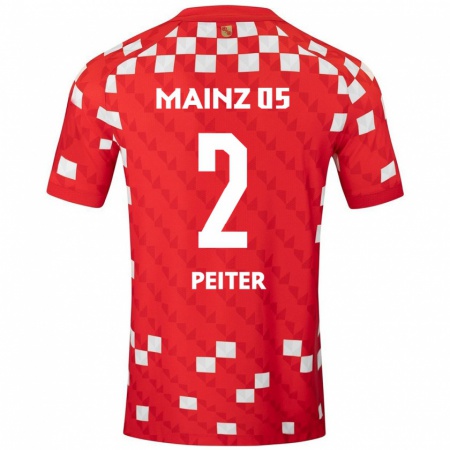 Kandiny Gyermek Chiara Peiter #2 Fehér Piros Hazai Jersey 2024/25 Mez Póló Ing