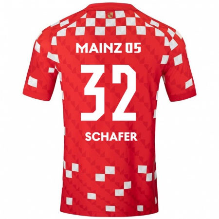 Kandiny Gyermek Ann-Christin Schäfer #32 Fehér Piros Hazai Jersey 2024/25 Mez Póló Ing