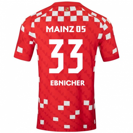 Kandiny Gyermek Sabine Ebnicher #33 Fehér Piros Hazai Jersey 2024/25 Mez Póló Ing