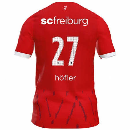 Kandiny Gyermek Nicolas Höfler #27 Piros Hazai Jersey 2024/25 Mez Póló Ing