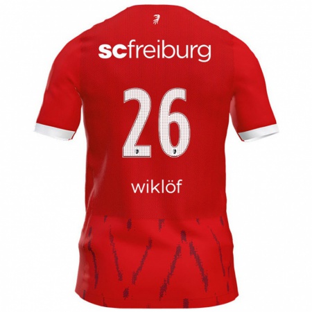 Kandiny Gyermek Oscar Wiklöf #26 Piros Hazai Jersey 2024/25 Mez Póló Ing