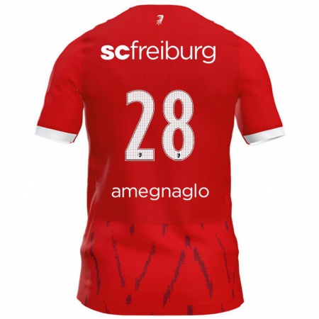 Kandiny Gyermek David Amegnaglo #28 Piros Hazai Jersey 2024/25 Mez Póló Ing