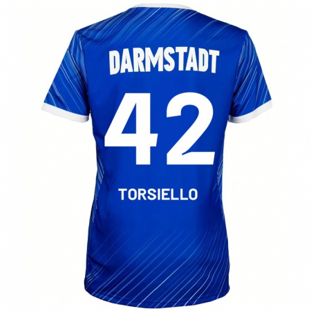 Kandiny Gyermek Fabio Torsiello #42 Kék Fehér Hazai Jersey 2024/25 Mez Póló Ing