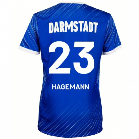 Kandiny Gyermek Emil Hagemann #23 Kék Fehér Hazai Jersey 2024/25 Mez Póló Ing