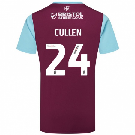 Kandiny Gyermek Josh Cullen #24 Bordó Égszínkék Hazai Jersey 2024/25 Mez Póló Ing