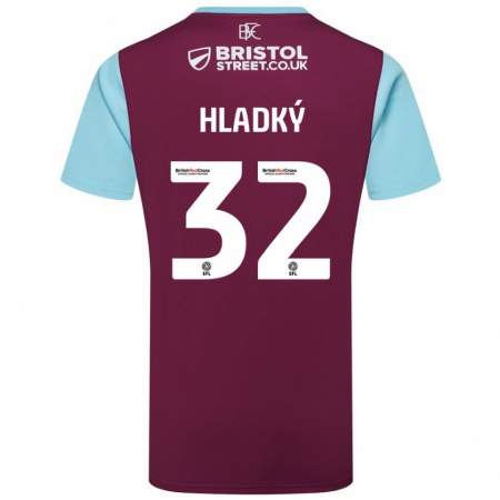 Kandiny Gyermek Vaclav Hladky #32 Bordó Égszínkék Hazai Jersey 2024/25 Mez Póló Ing