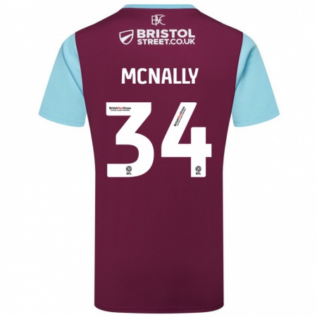 Kandiny Gyermek Luke Mcnally #34 Bordó Égszínkék Hazai Jersey 2024/25 Mez Póló Ing