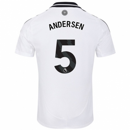 Kandiny Gyermek Joachim Andersen #5 Fehér Hazai Jersey 2024/25 Mez Póló Ing