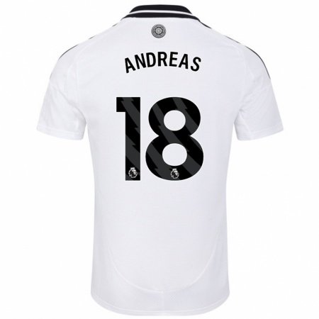 Kandiny Gyermek Andreas Pereira #18 Fehér Hazai Jersey 2024/25 Mez Póló Ing