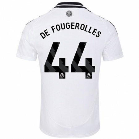 Kandiny Gyermek Luc De Fougerolles #44 Fehér Hazai Jersey 2024/25 Mez Póló Ing