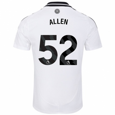 Kandiny Gyermek Michael Allen #52 Fehér Hazai Jersey 2024/25 Mez Póló Ing