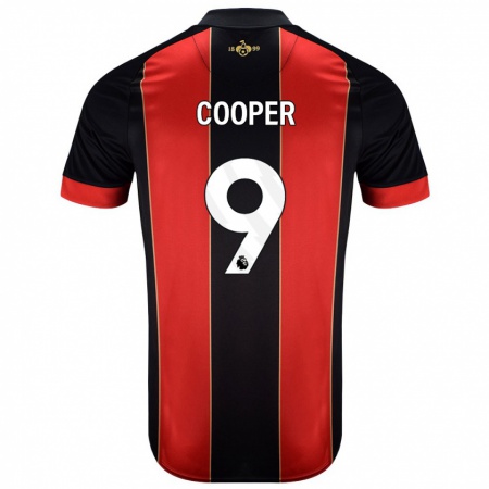 Kandiny Gyermek Lucy Cooper #9 Piros Fekete Hazai Jersey 2024/25 Mez Póló Ing