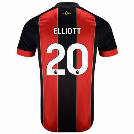 Kandiny Gyermek Kaitlyn Elliott #20 Piros Fekete Hazai Jersey 2024/25 Mez Póló Ing