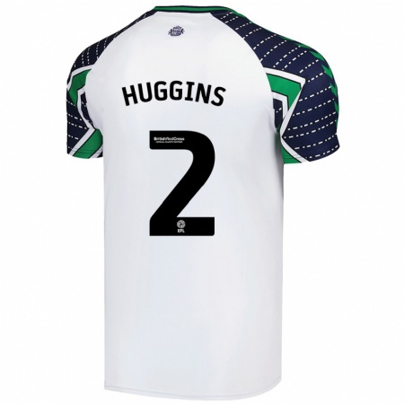 Kandiny Gyermek Niall Huggins #2 Fehér Idegenbeli Jersey 2024/25 Mez Póló Ing