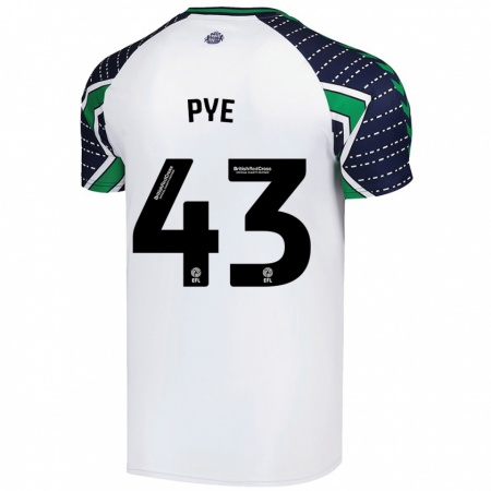 Kandiny Gyermek Connor Pye #43 Fehér Idegenbeli Jersey 2024/25 Mez Póló Ing