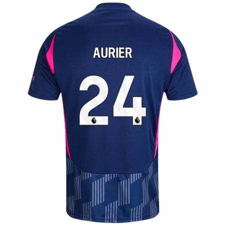 Kandiny Gyermek Serge Aurier #24 Királykék Rózsaszín Idegenbeli Jersey 2024/25 Mez Póló Ing